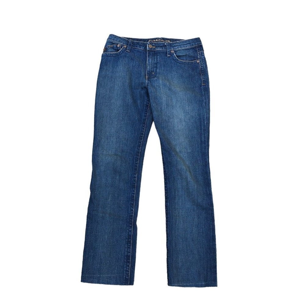 PURE COLOR Denim Jeans Women's 30 Blue Straight Leg Blue Pants Bottoms​​​​​